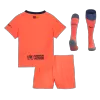 Kid's Barcelona Third Away Soccer Jersey Kit(Jersey+Shorts+Socks) 25/26 Orange - gojersey