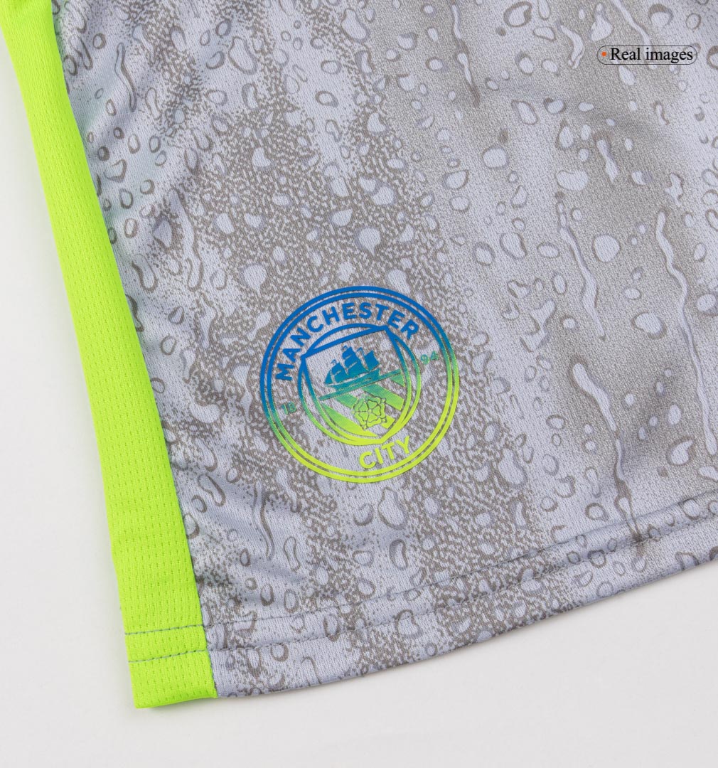 Kid's Manchester City Third Kit(Jersey+Shorts+Socks) 25/26 Gray - gojersey