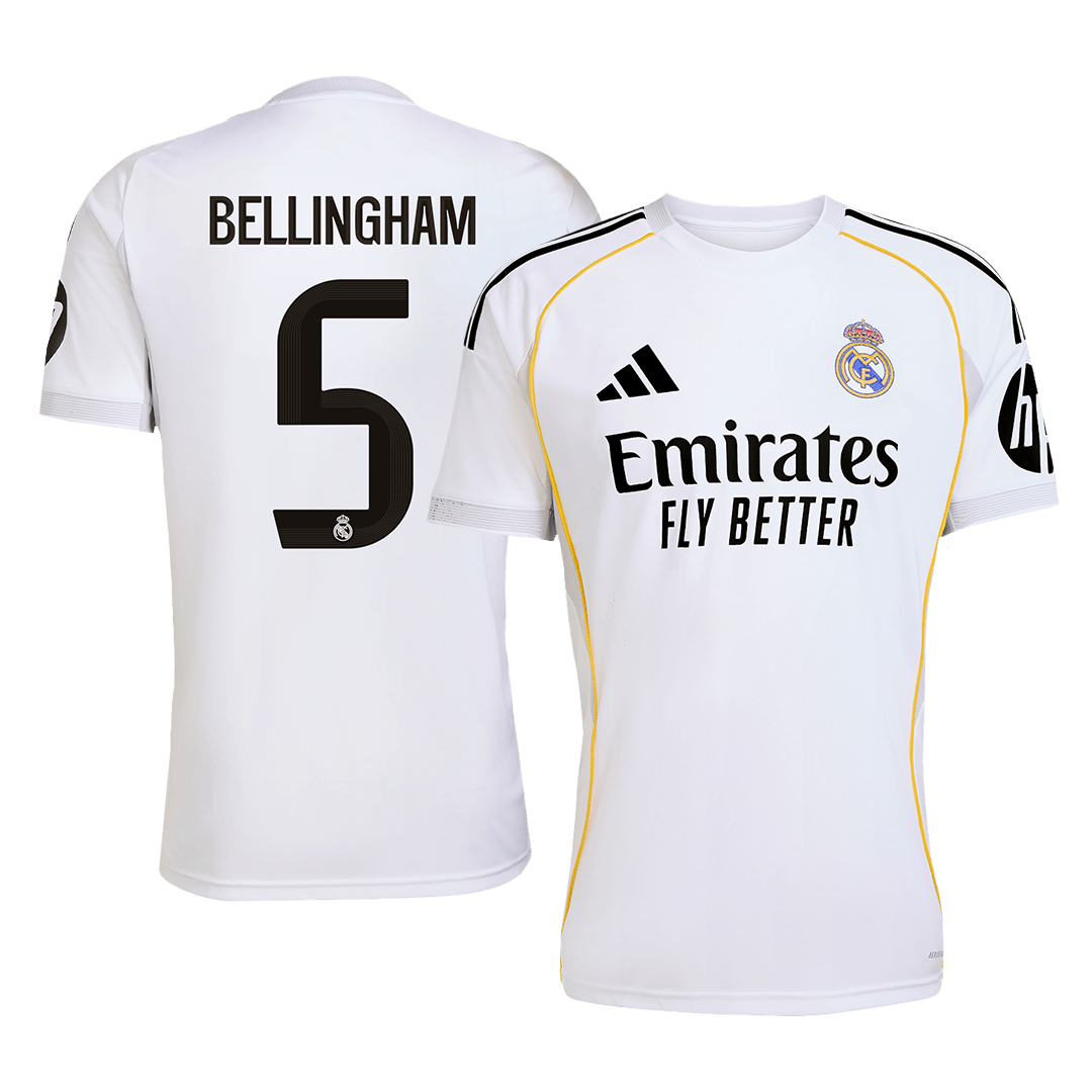 Real Madrid BELLINGHAM #5 Home Soccer Jersey 2025/26 - gojersey