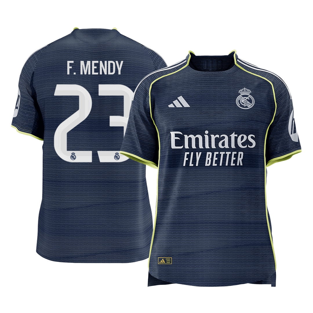 F.MENDY #23 Authentic Real Madrid Away Soccer Jersey 2025/26 Navy - gojersey