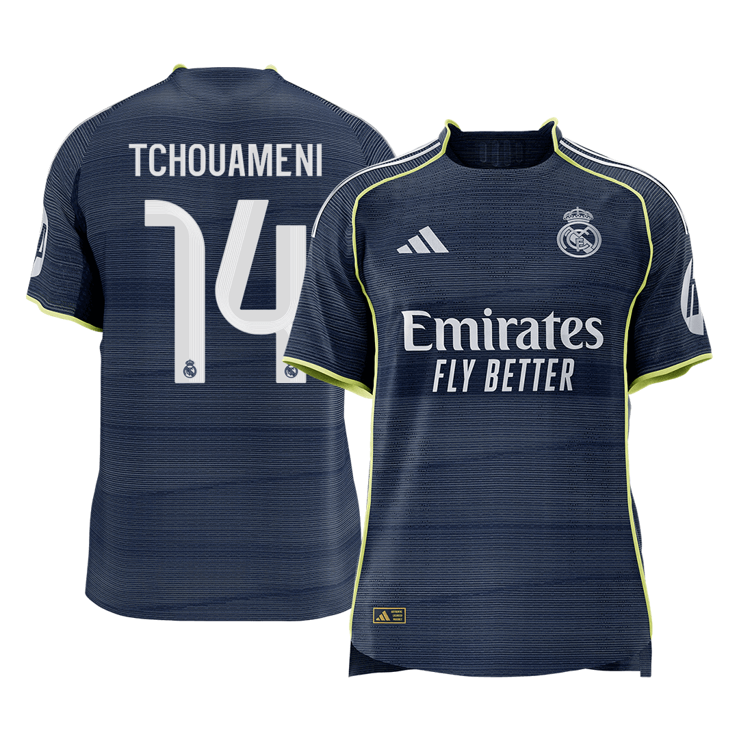 TCHOUAMENI #14 Authentic Real Madrid Away Soccer Jersey 2025/26 Navy - gojersey