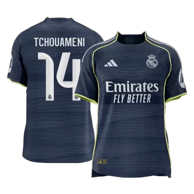 TCHOUAMENI #14 Authentic Real Madrid Away Soccer Jersey 2025/26 Navy - gojersey