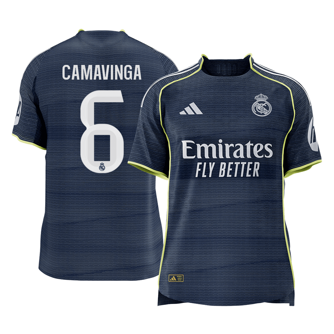 CAMAVINGA #6 Authentic Real Madrid Away Soccer Jersey 2025/26 Navy - gojersey