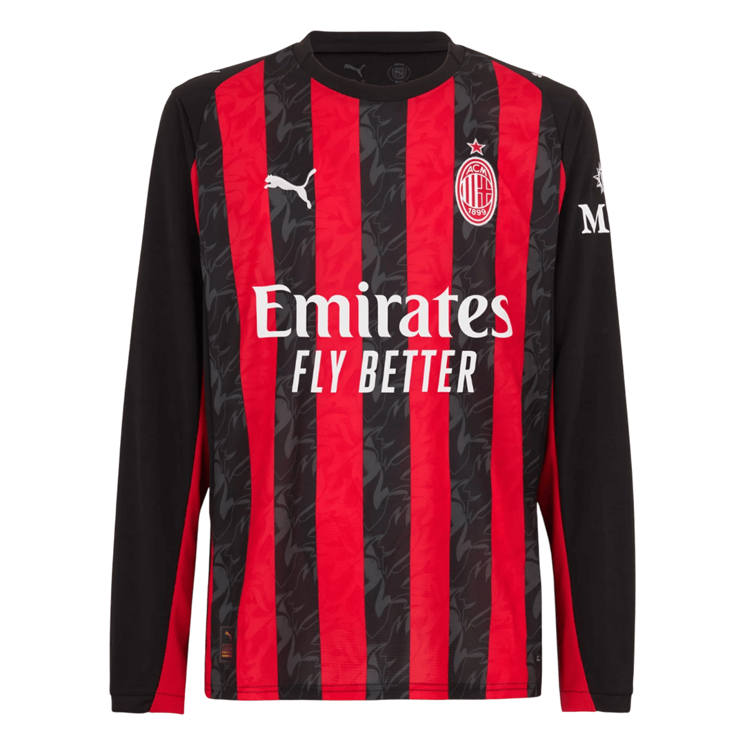 AC Milan Long Sleeve Home Soccer Jersey 2025/26 - gojersey