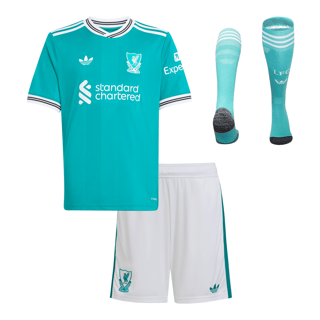25/26 Kid's Liverpool Third Kit(Jersey+Shorts+Socks)  Green - gojersey