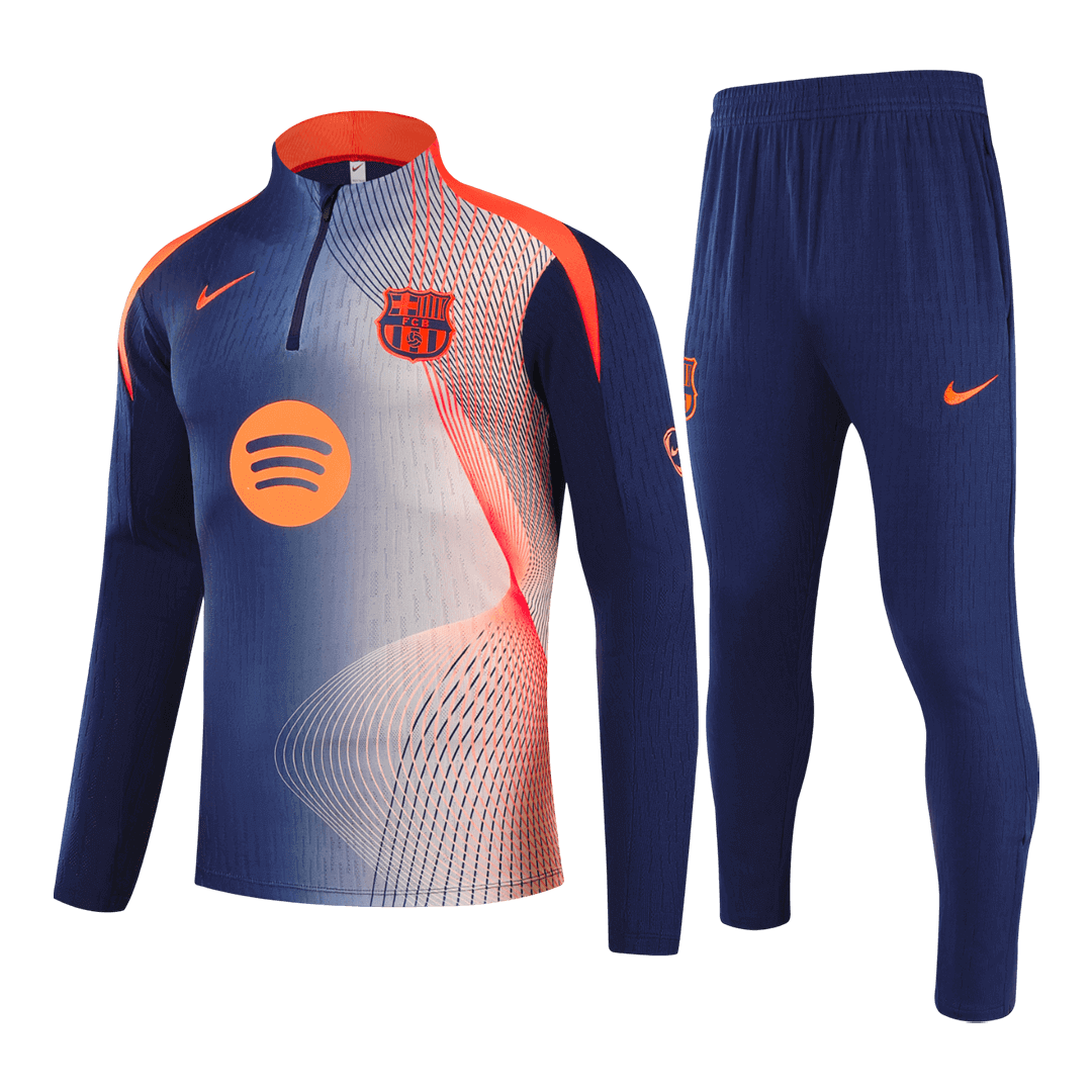 Kid's Barcelona Zipper Sweatshirt Kit(Top+Pants) 25/26 Black&Orange - gojersey
