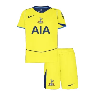 Kid's Tottenham Hotspur Third Soccer Jersey Kit(Jersey+Shorts) 25/26 Yellow - gojersey