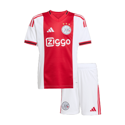 25/26 White&Red Kid's Ajax Home Soccer Jersey Kit(Jersey+Shorts) - gojersey