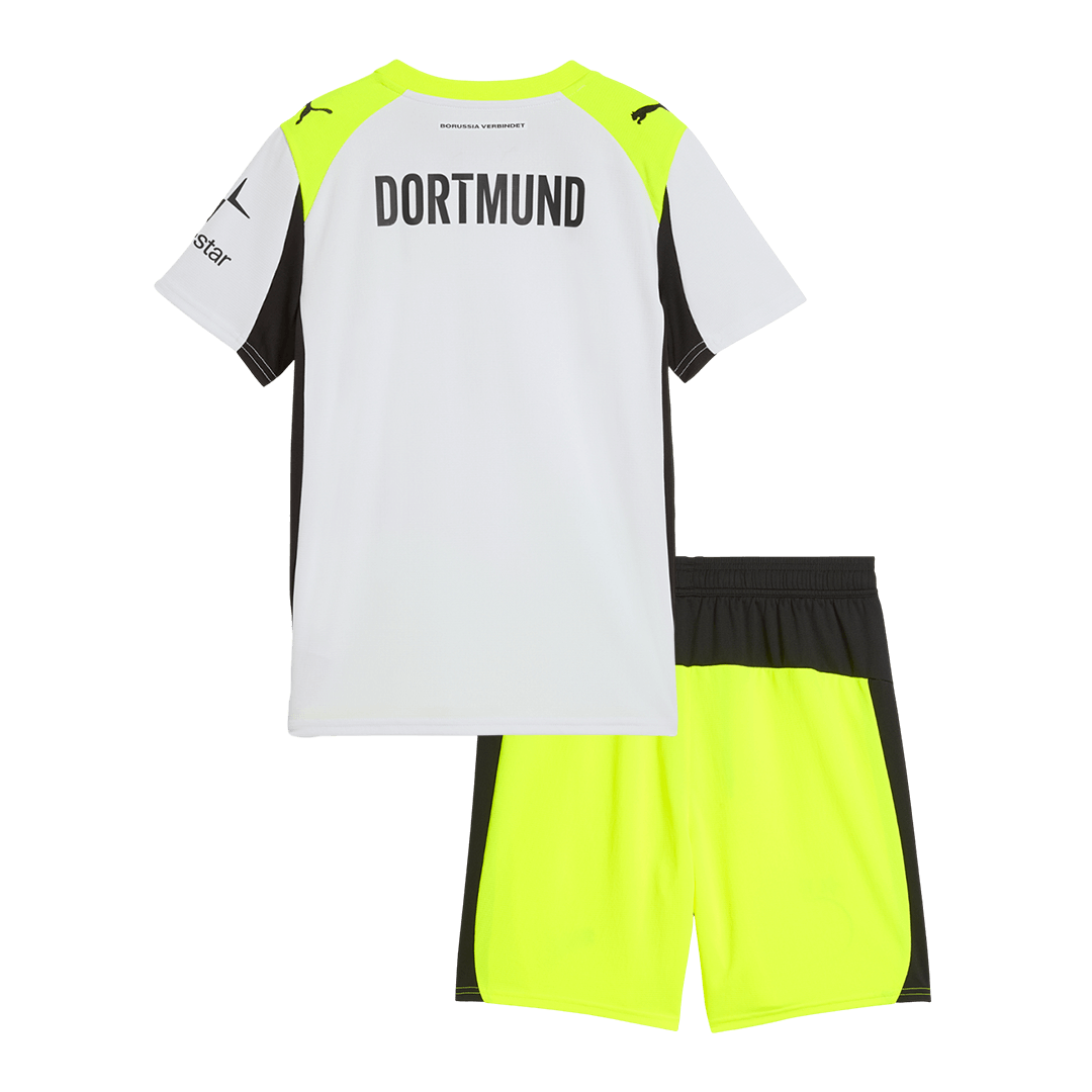 25/26 Kid's Borussia Dortmund Away Kit(Jersey+Shorts) Gray - gojersey
