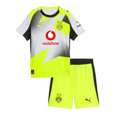 25/26 Kid's Borussia Dortmund Away Kit(Jersey+Shorts) Gray - gojersey