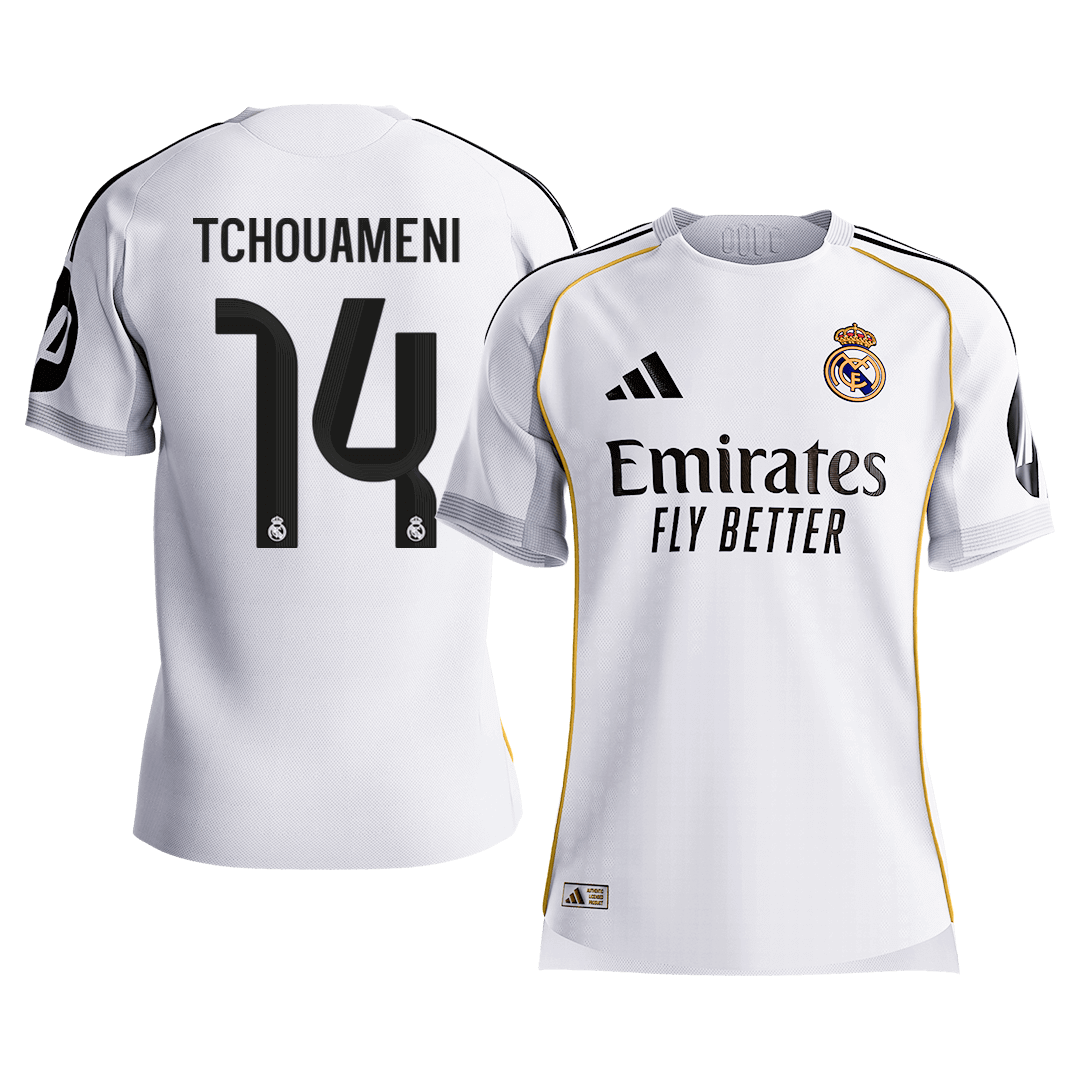 TCHOUAMENI #14 Authentic Real Madrid Home Soccer Jersey 2025/26 White - gojersey
