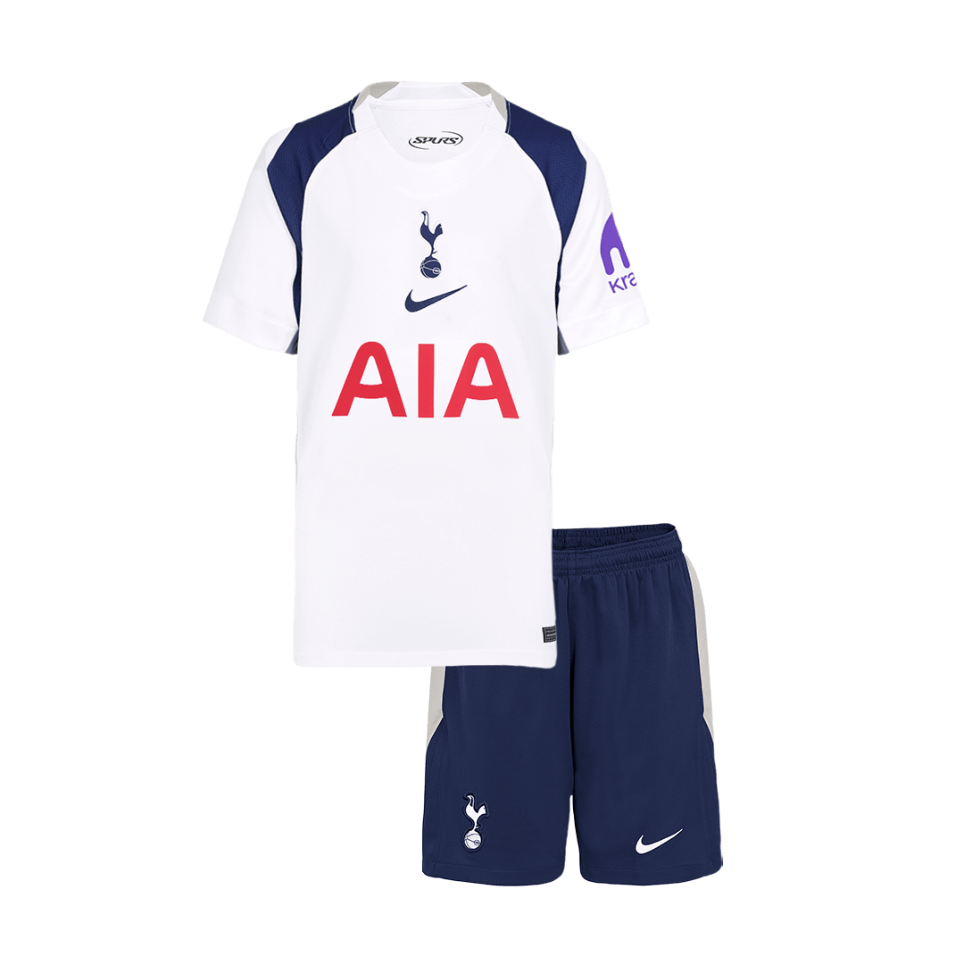 Kid's Tottenham Hotspur Home Soccer Jersey Kit(Jersey+Shorts) 25/26 White - gojersey