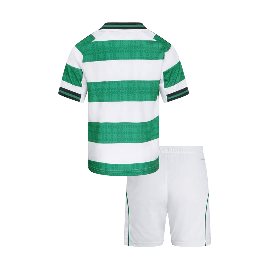 25/26 Green&White Kid's Celtic Home Soccer Jersey Kit(Jersey+Shorts) - gojersey