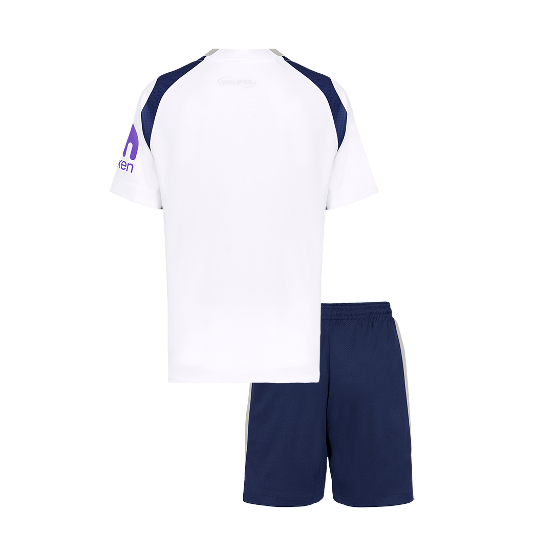 Kid's Tottenham Hotspur Home Soccer Jersey Kit(Jersey+Shorts) 25/26 White - gojersey
