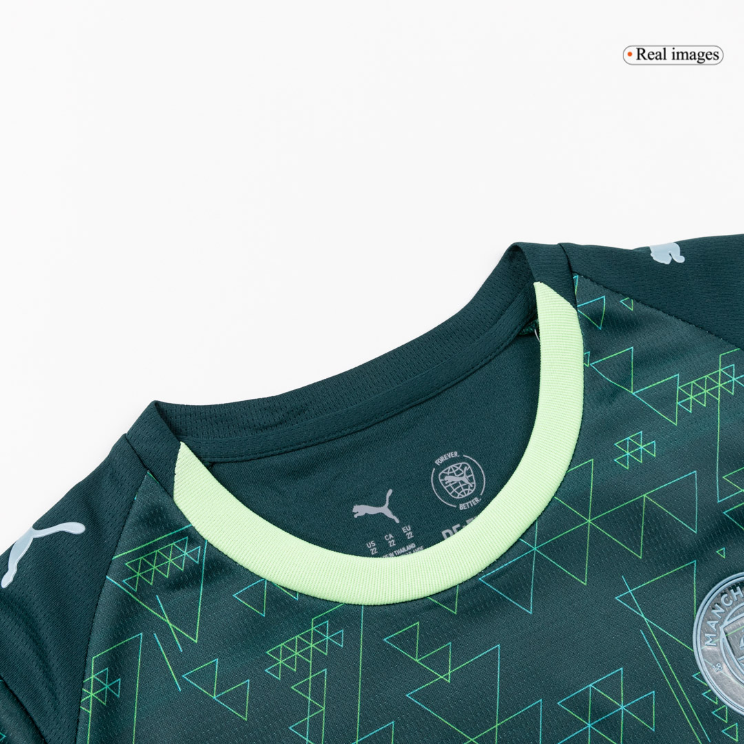 Kid's Manchester City Fourth Soccer Jersey Kit(Jersey+Shorts) 25/26 Green - gojersey