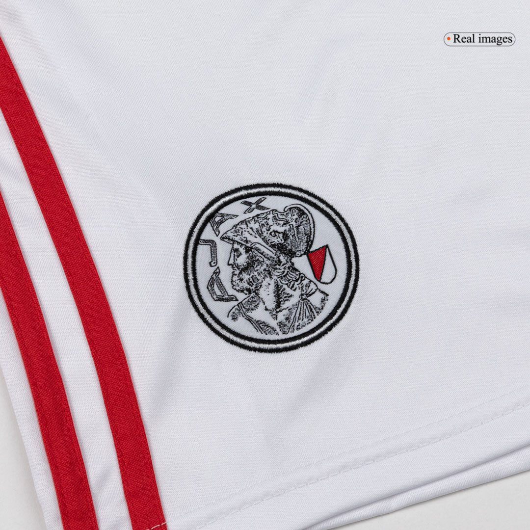 25/26 White&Red Kid's Ajax Home Soccer Jersey Kit(Jersey+Shorts) - gojersey