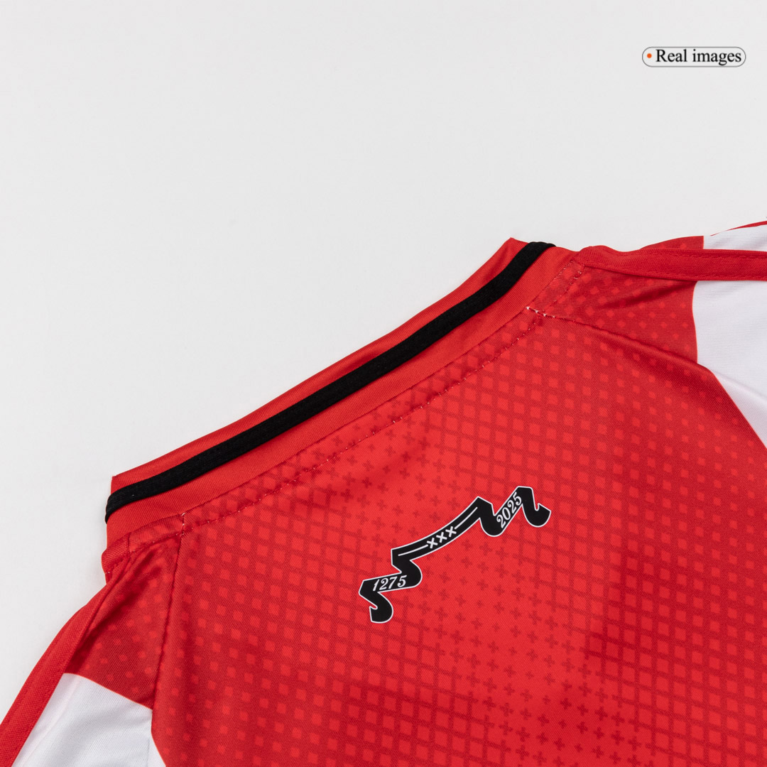 25/26 White&Red Kid's Ajax Home Soccer Jersey Kit(Jersey+Shorts) - gojersey