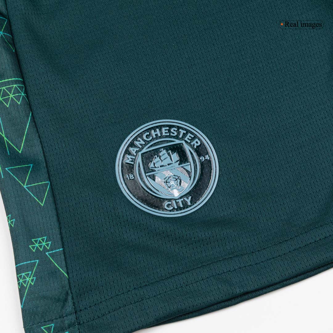 Kid's Manchester City Fourth Soccer Jersey Kit(Jersey+Shorts) 25/26 Green - gojersey