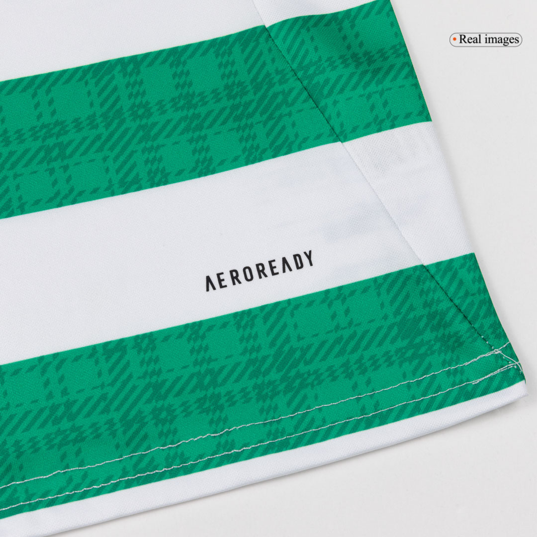 25/26 Green&White Kid's Celtic Home Soccer Jersey Kit(Jersey+Shorts) - gojersey