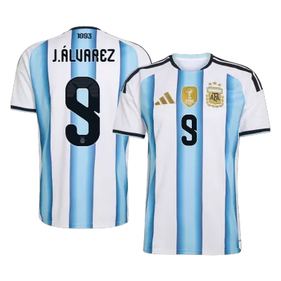 J.ÁLVAREZ #9 Argentina Home Soccer Jersey World Cup 2026 Blue&White - gojersey
