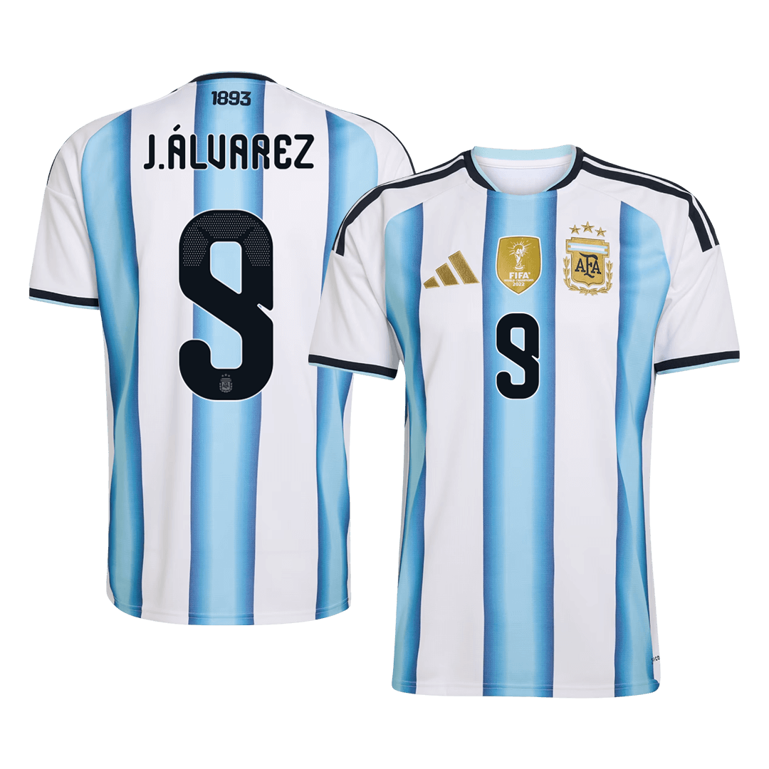 J.ÁLVAREZ #9 Argentina Home Soccer Jersey World Cup 2026 Blue&White - gojersey