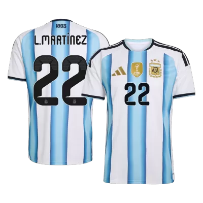 L.MARTÍNEZ #22 Argentina Home Soccer Jersey World Cup 2026 Blue&White - gojersey