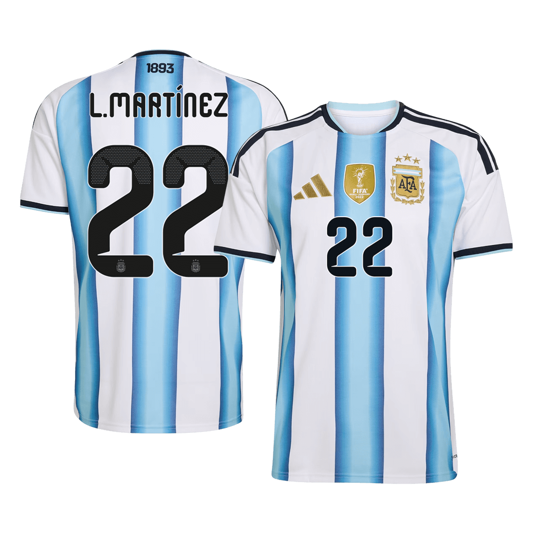L.MARTÍNEZ #22 Argentina Home Soccer Jersey World Cup 2026 Blue&White - gojersey