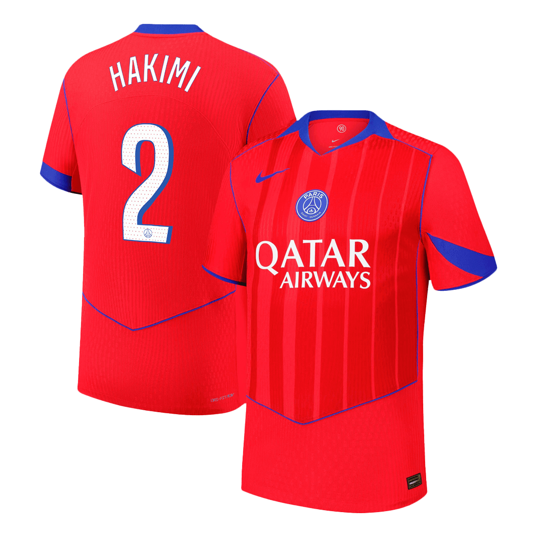 HAKIMI #2 Authentic PSG Third  Soccer Jersey 25/26 Red - gojersey