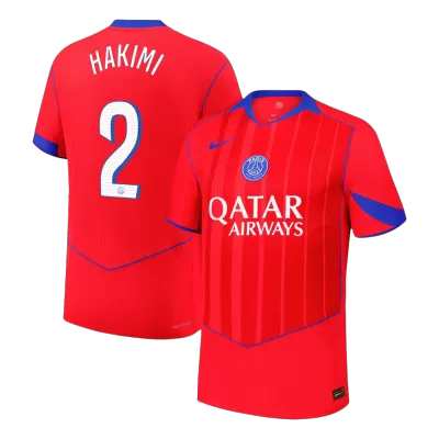 HAKIMI #2 Authentic PSG Third  Soccer Jersey 25/26 Red - gojersey