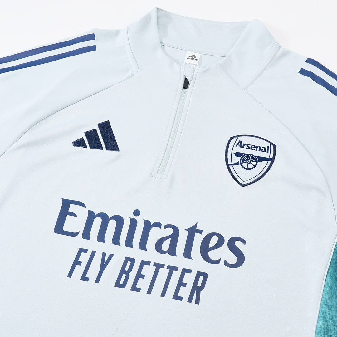 Kid's Arsenal Zipper Sweatshirt Kit(Top+Pants) 25/26 White - gojersey