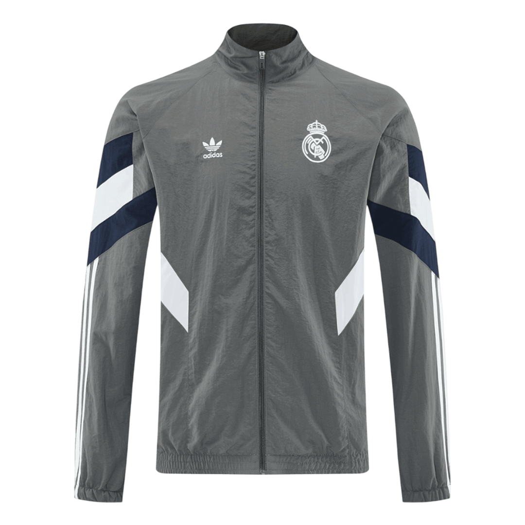 25/26 Real Madrid Windbreaker Jacket Gray - gojersey