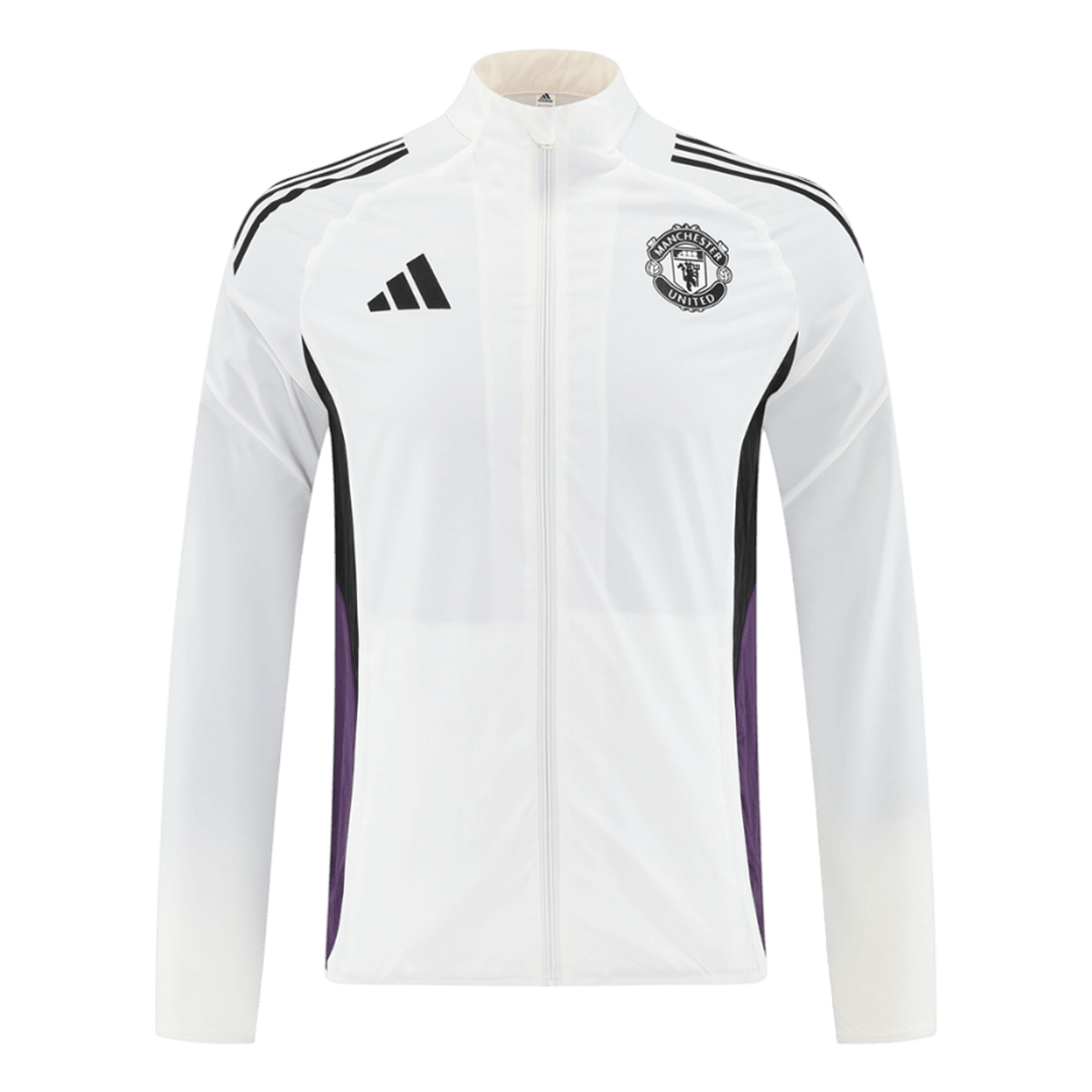 25/26 Manchester United Windbreaker Jacket White - gojersey