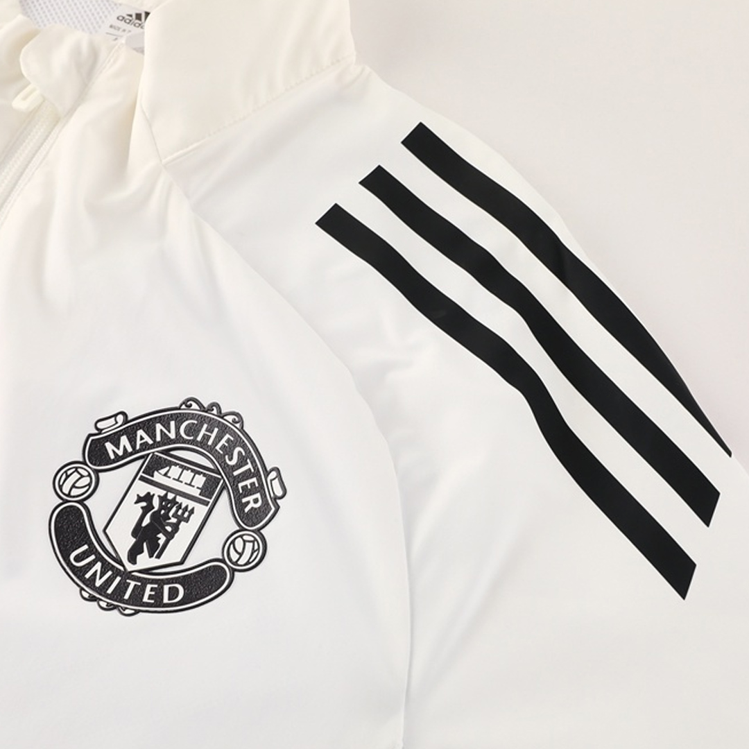 25/26 Manchester United Windbreaker Jacket White - gojersey