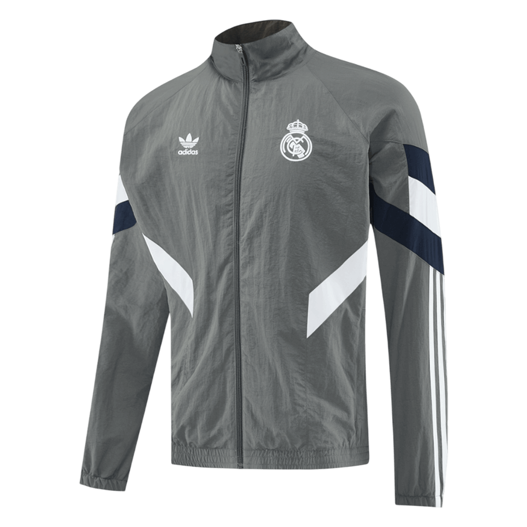 25/26 Real Madrid Windbreaker Jacket Gray - gojersey