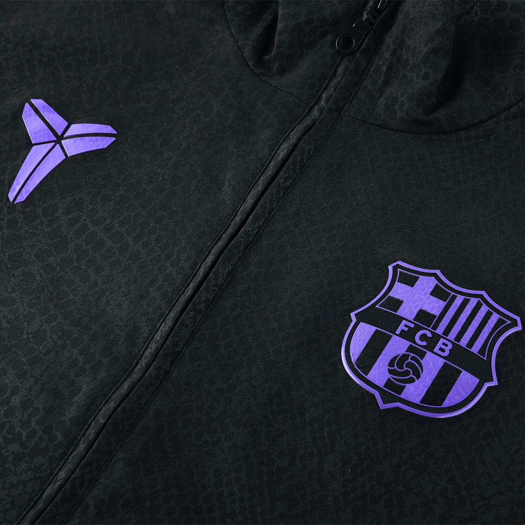 25/26 Barcelona Windbreaker Jacket Black - gojersey