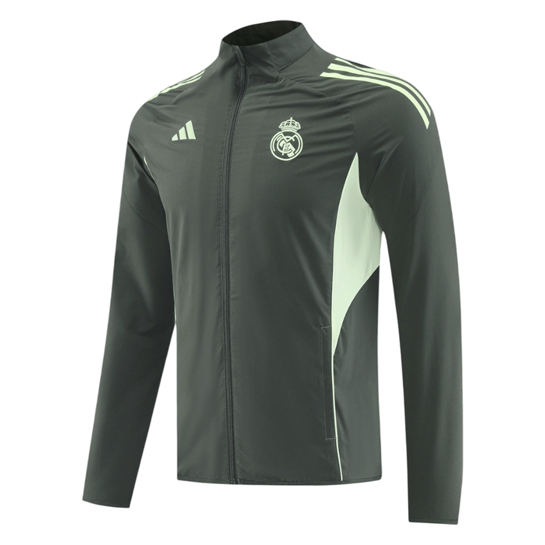25/26 Real Madrid Training Tracksuit Jacket Green - gojersey