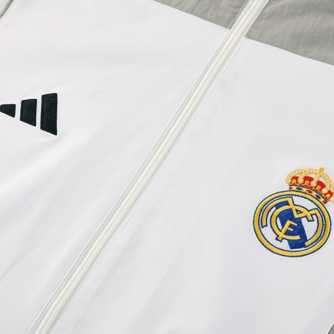 25/26 Real Madrid Windbreaker Jacket White - gojersey