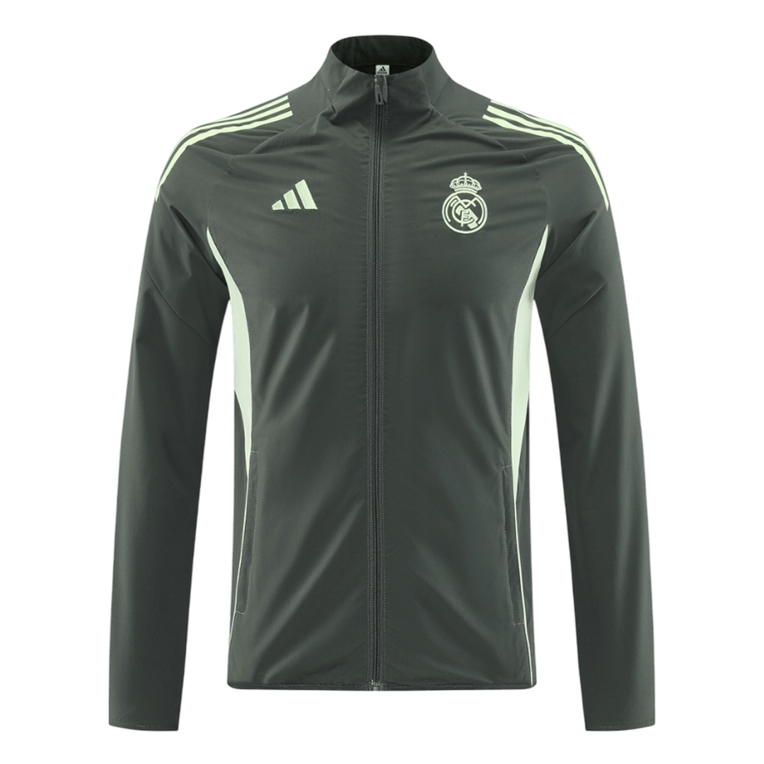 25/26 Real Madrid Training Tracksuit Jacket Green - gojersey