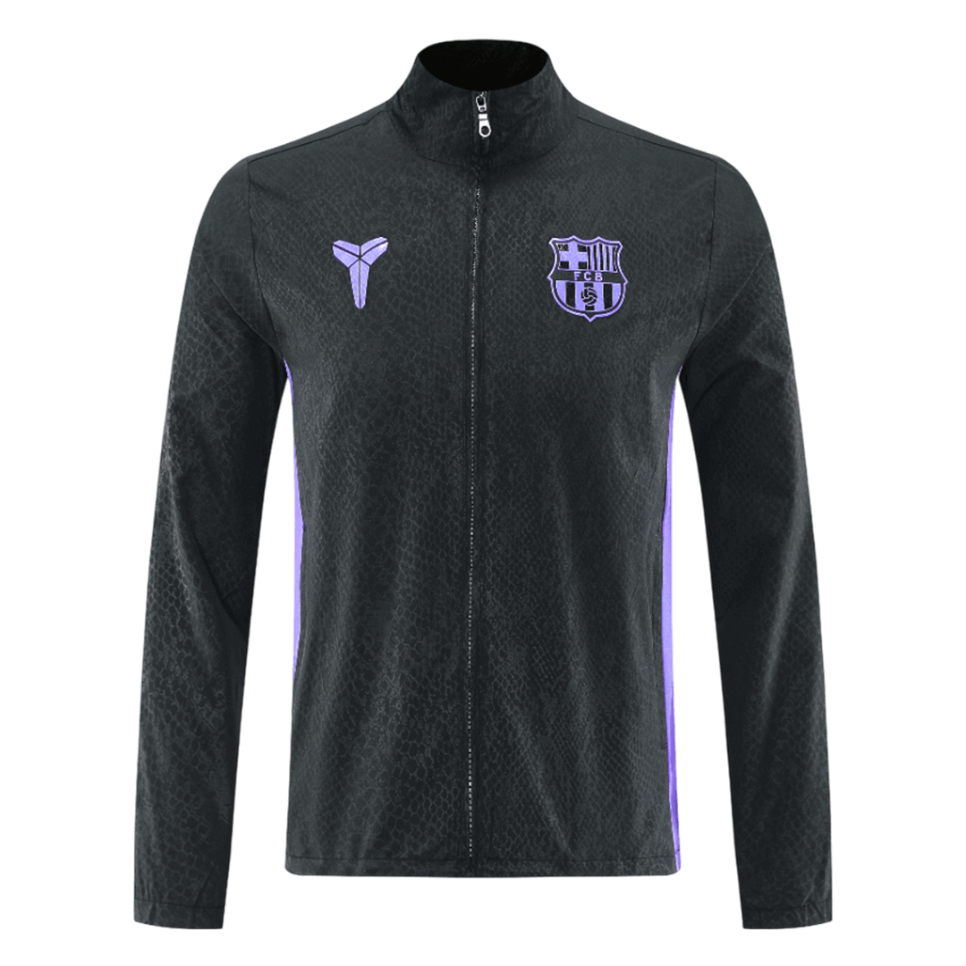 25/26 Barcelona Windbreaker Jacket Black - gojersey