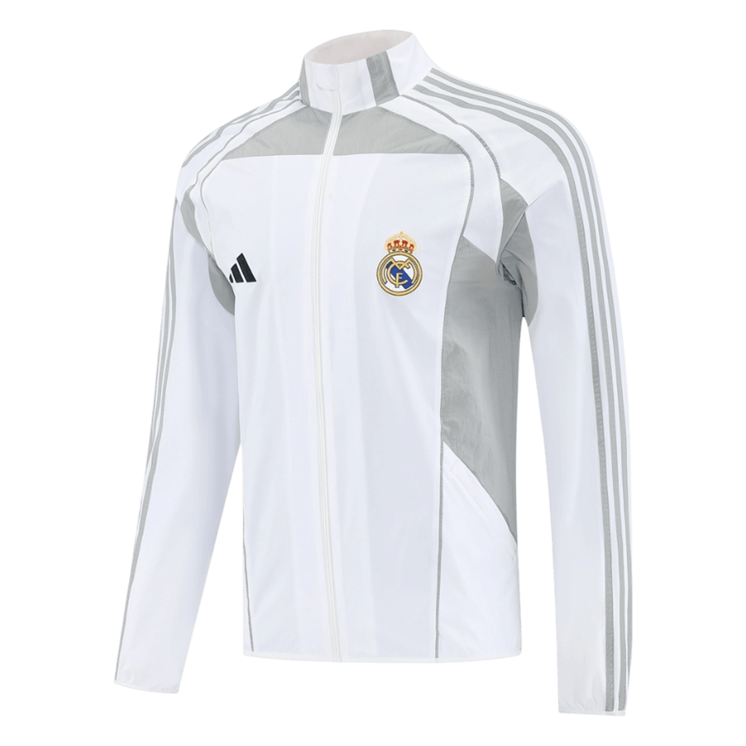25/26 Real Madrid Windbreaker Jacket White - gojersey