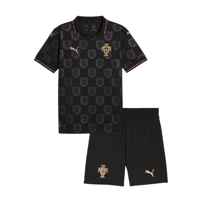 Kid's Portugal Special Edition Soccer Jersey Kit(Jersey+Shorts) World Cup 2026 Black - gojersey