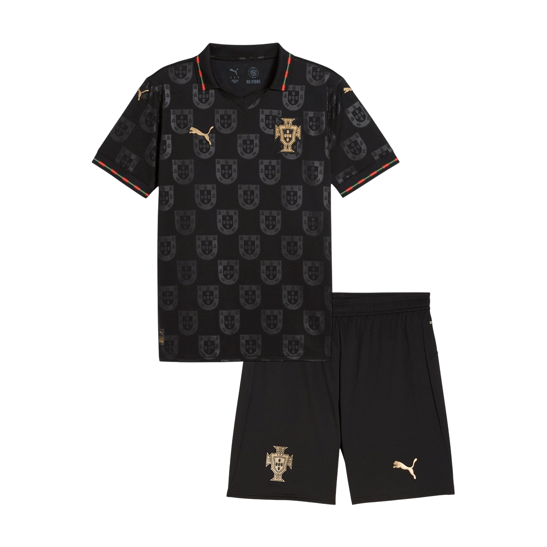 Kid's Portugal Special Edition Soccer Jersey Kit(Jersey+Shorts) World Cup 2026 Black - gojersey