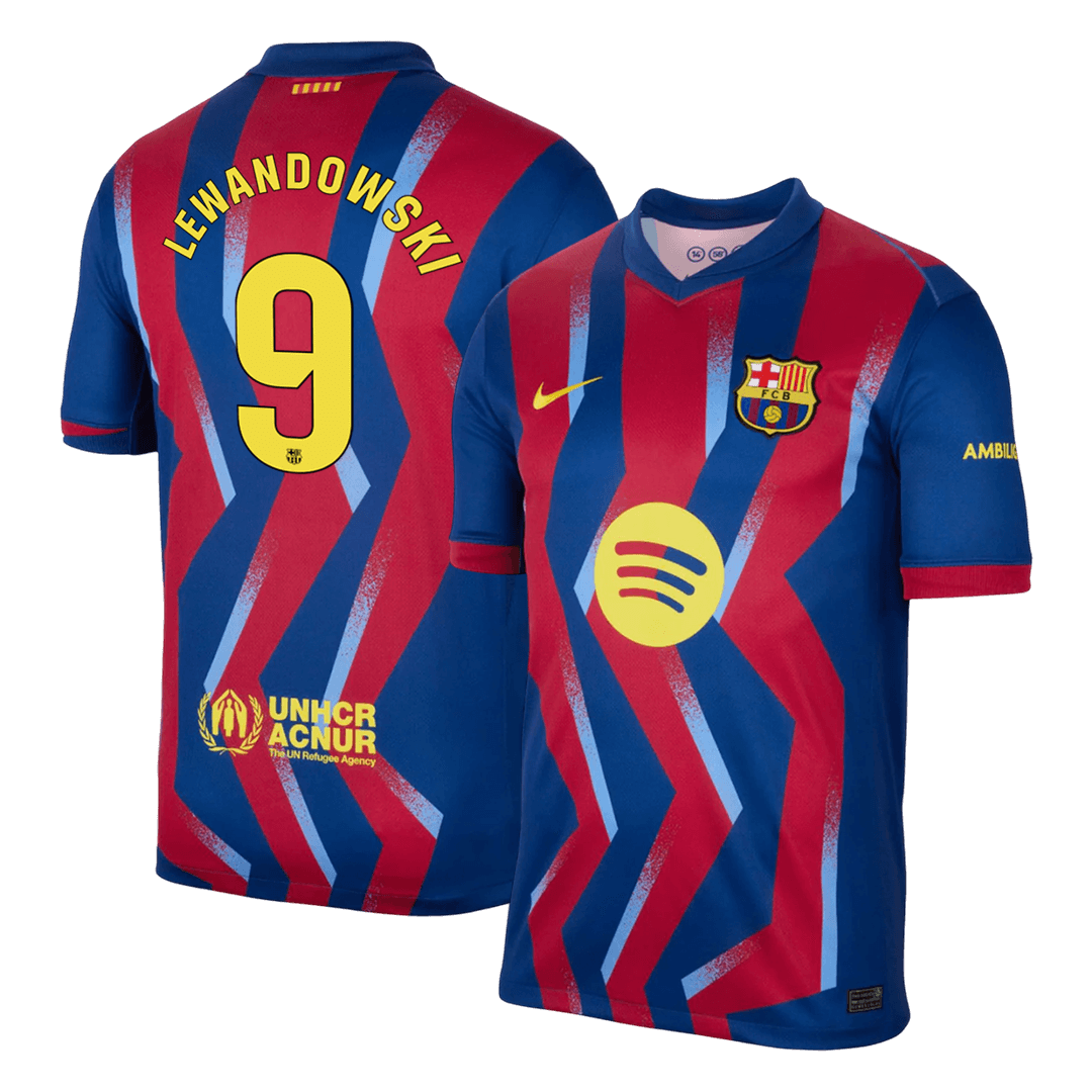 Barcelona LEWANDOWSKI #9 Fourth Away Soccer Jersey 2025/26 - gojersey
