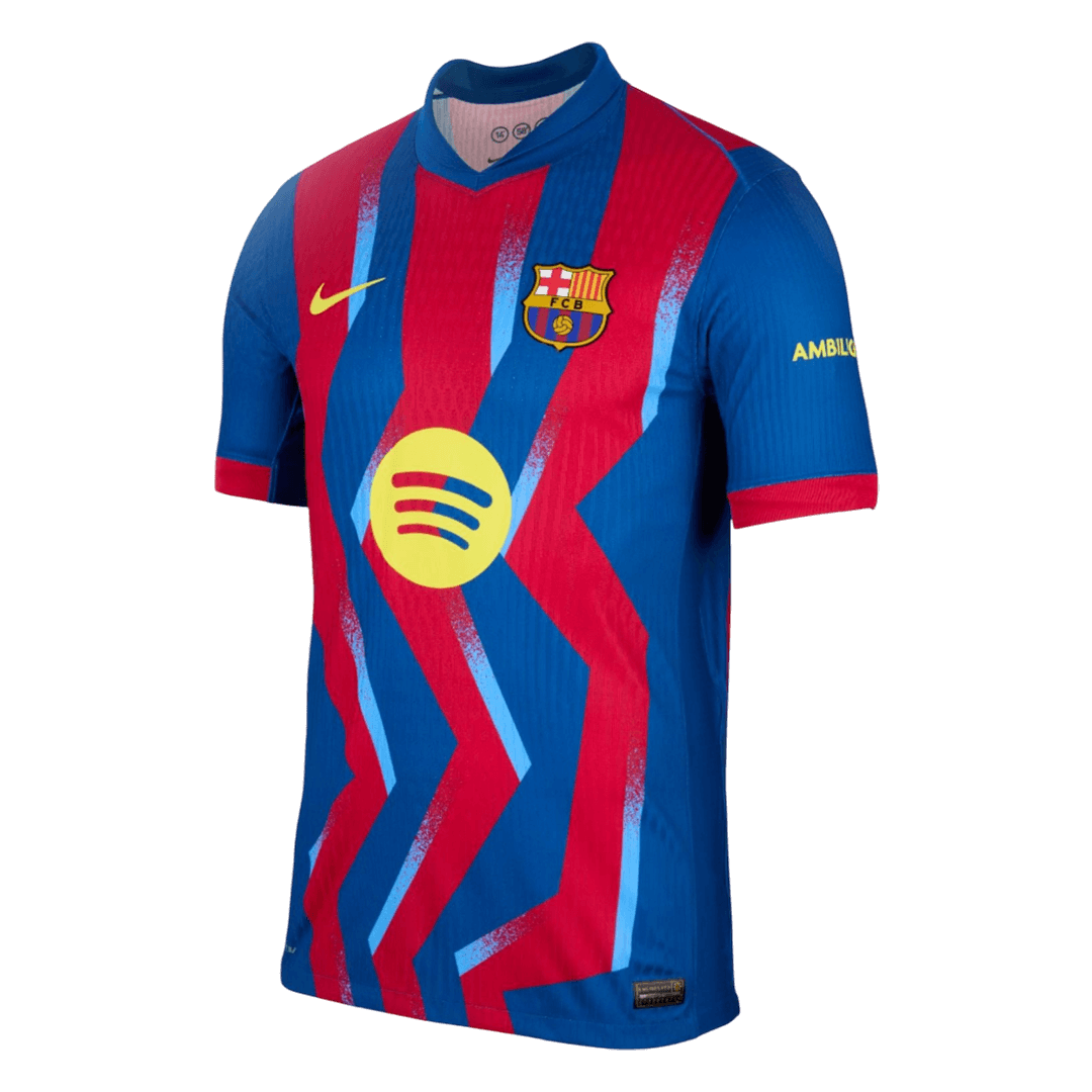 Player Version Barcelona Fourth Soccer Jersey 25/26 Red&Blue - gojersey