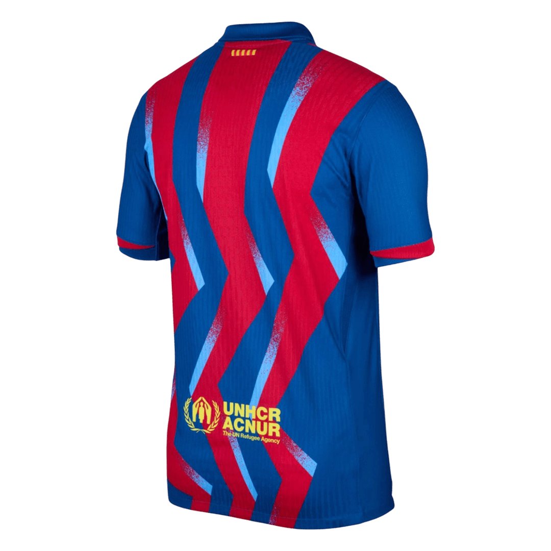 Player Version Barcelona Fourth Soccer Jersey 25/26 Red&Blue - gojersey