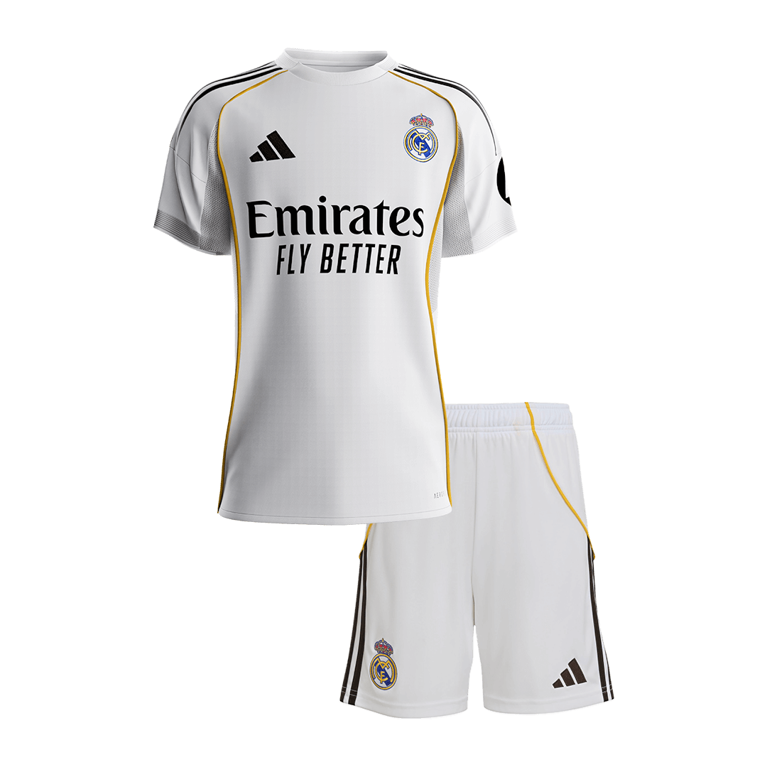 Real Madrid Home Soccer Jersey Kit 2025/26 Kids(Jersey+Shorts) - gojersey