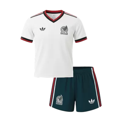 Kid's Mexico Away Soccer Jersey Kit(Jersey+Shorts) World Cup 2026 White - gojersey