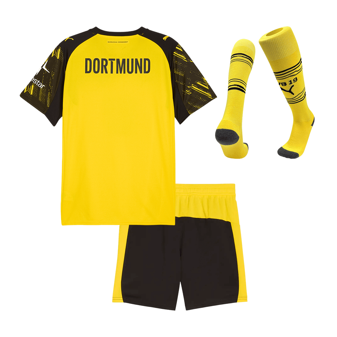 Kid's Borussia Dortmund Home Soccer Jersey Kit(Jersey+Shorts+Socks) 25/26 Yellow - gojersey