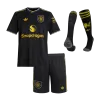 Kid's Manchester United Third Away Soccer Jersey Kit(Jersey+Shorts+Socks) 25/26 Black - gojersey