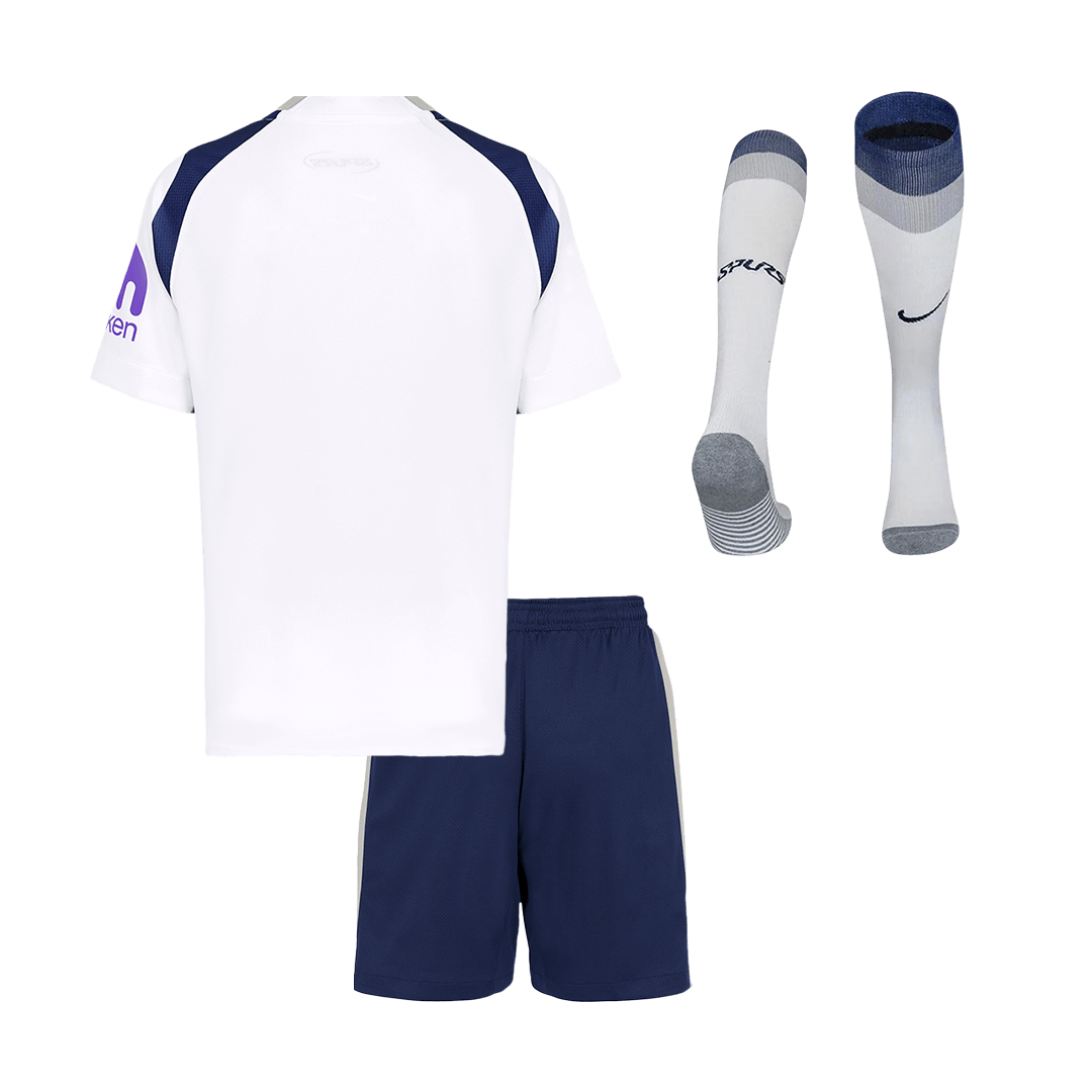 Kid's Tottenham Hotspur Home Soccer Jersey Kit(Jersey+Shorts+Socks) 25/26 White - gojersey